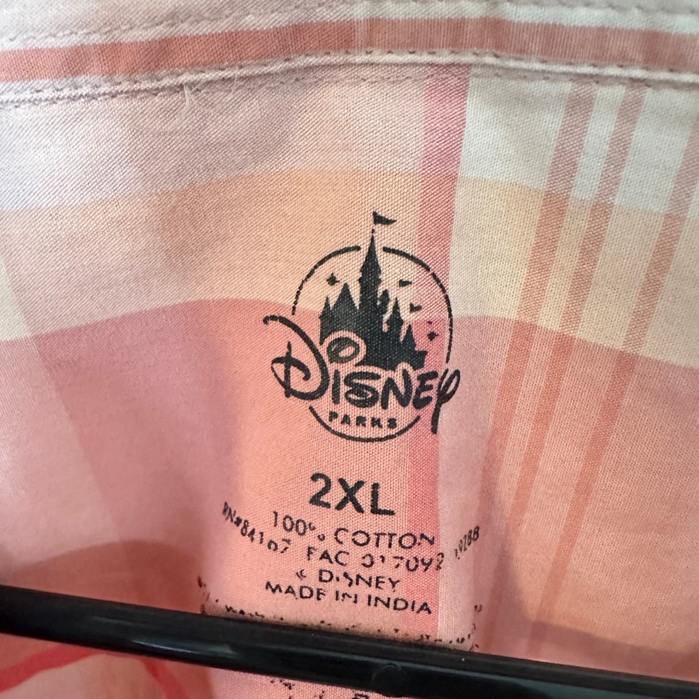Disney Parks Mickey Mouse Disneyland 1955 Plaid Button Down Shirt Mens 2XL - Picture 4 of 9